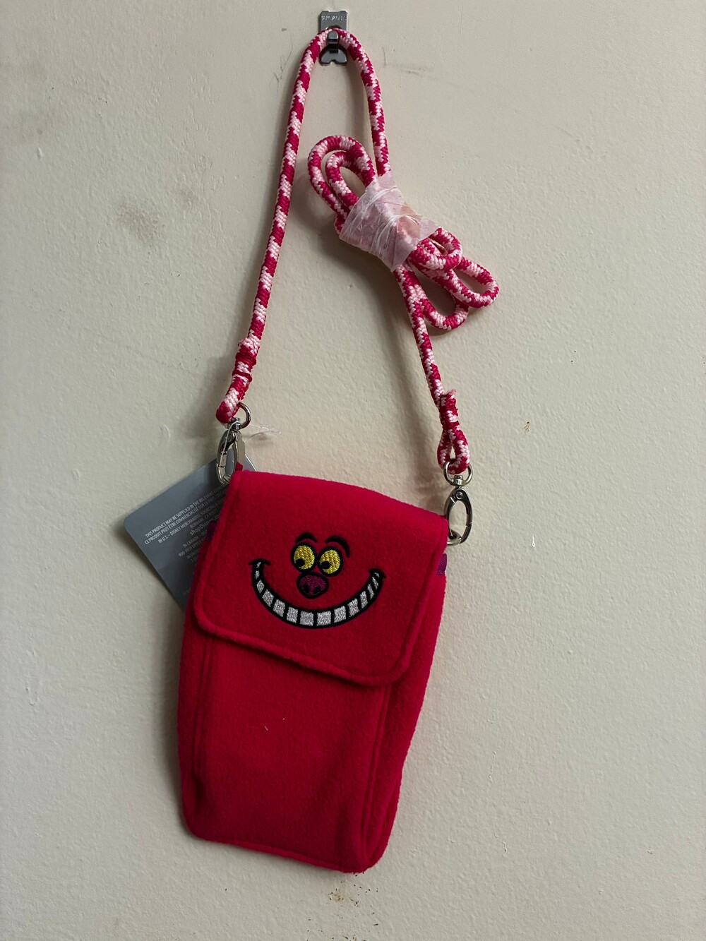 Disney Cheshire Cat Crossbody Phone Pouch NWT Alice in Wonderland Pink Bag